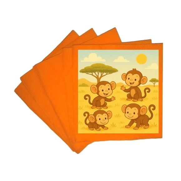 Guardanapo de Papel Personalizado Macaquinhos