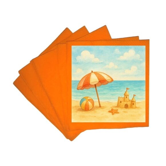 Guardanapo de Papel Personalizado Mar e Praia Aquarela