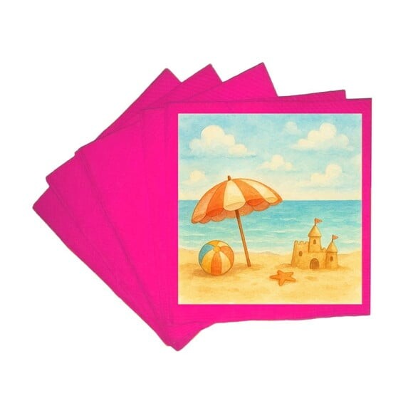 Guardanapo de Papel Personalizado Mar e Praia Aquarela