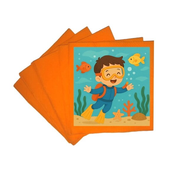 Guardanapo de Papel Personalizado Menino Mergulhador