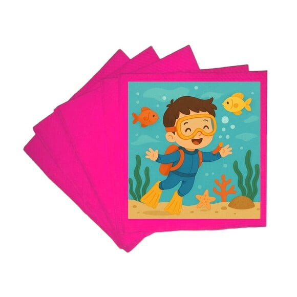 Guardanapo de Papel Personalizado Menino Mergulhador