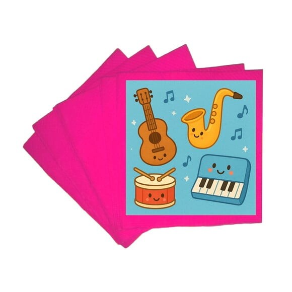 Guardanapo de Papel Personalizado Músicas Instrumentos