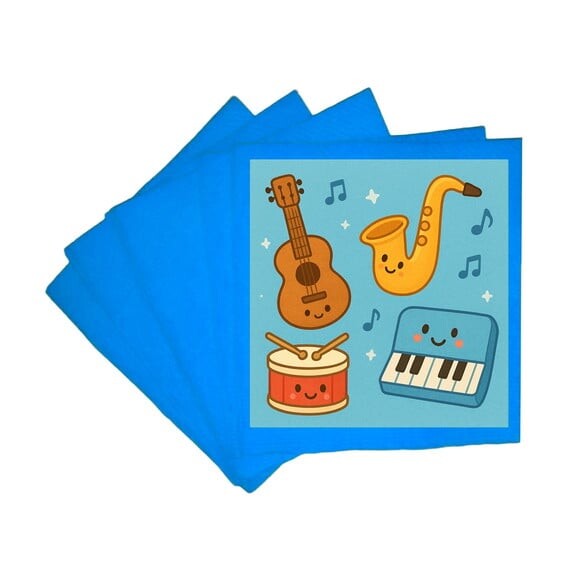 Guardanapo de Papel Personalizado Músicas Instrumentos