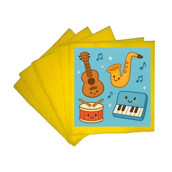 Guardanapo de Papel Personalizado Músicas Instrumentos