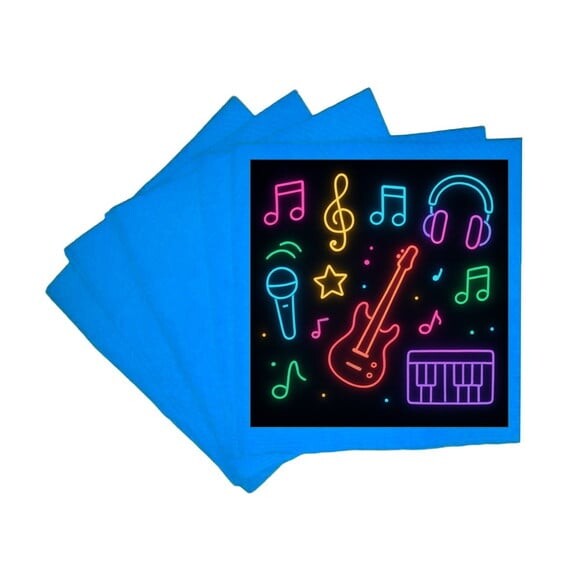 Guardanapo de Papel Personalizado Neon Musical