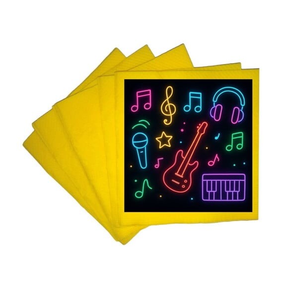 Guardanapo de Papel Personalizado Neon Musical