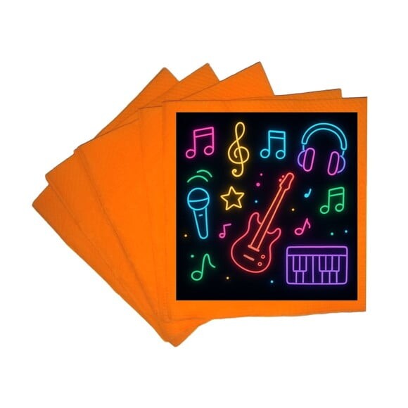 Guardanapo de Papel Personalizado Neon Musical