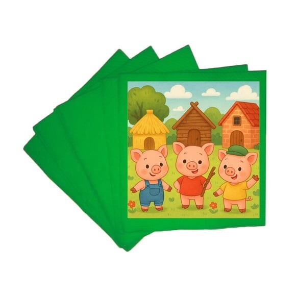 Guardanapo de Papel Personalizado os Três Porquinhos