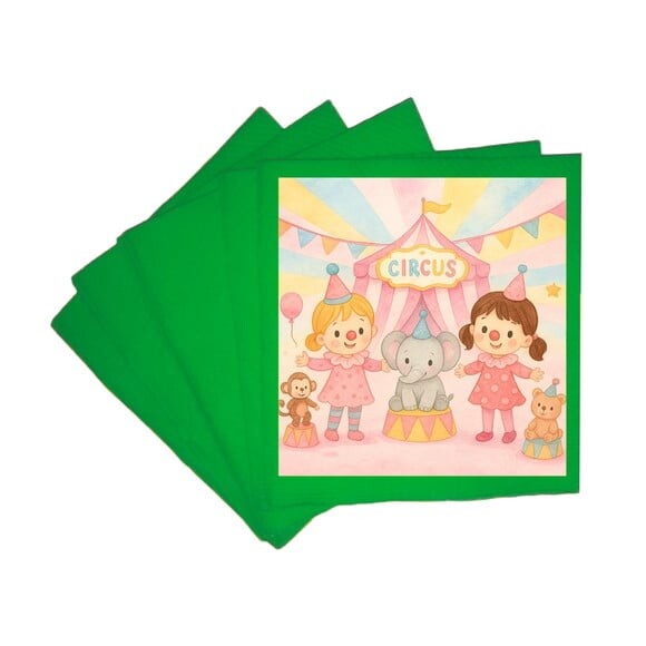 Guardanapo de Papel Personalizado Palhacinhas Aquarela