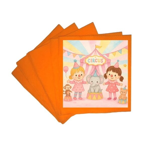 Guardanapo de Papel Personalizado Palhacinhas Aquarela