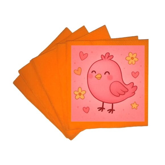 Guardanapo de Papel Personalizado Passarinho Rosa