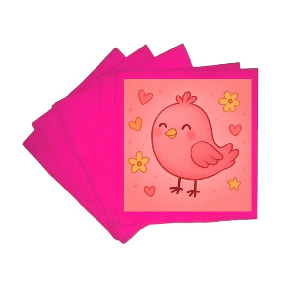 Guardanapo de Papel Personalizado Passarinho Rosa