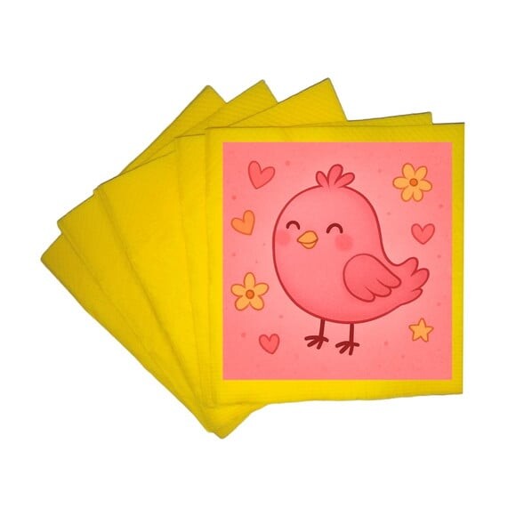 Guardanapo de Papel Personalizado Passarinho Rosa