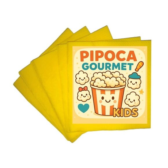 Guardanapo de Papel Personalizado Pipoca Gourmet Kids