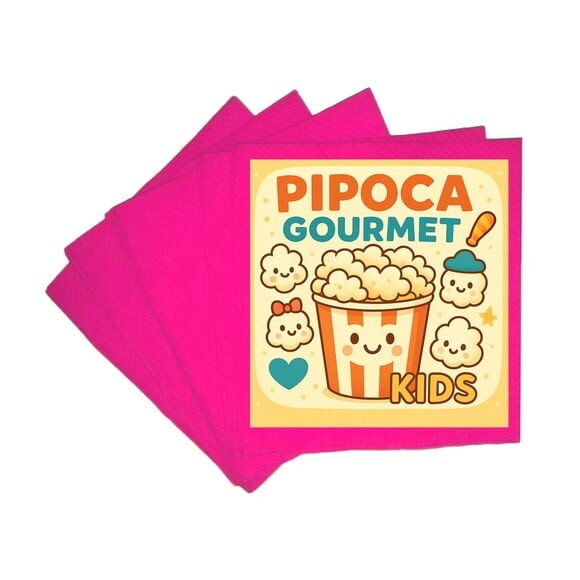 Guardanapo de Papel Personalizado Pipoca Gourmet Kids