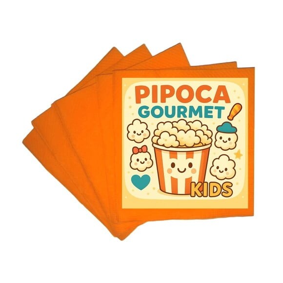 Guardanapo de Papel Personalizado Pipoca Gourmet Kids