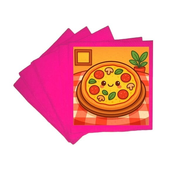 Guardanapo de Papel Personalizado Pizza Divertida