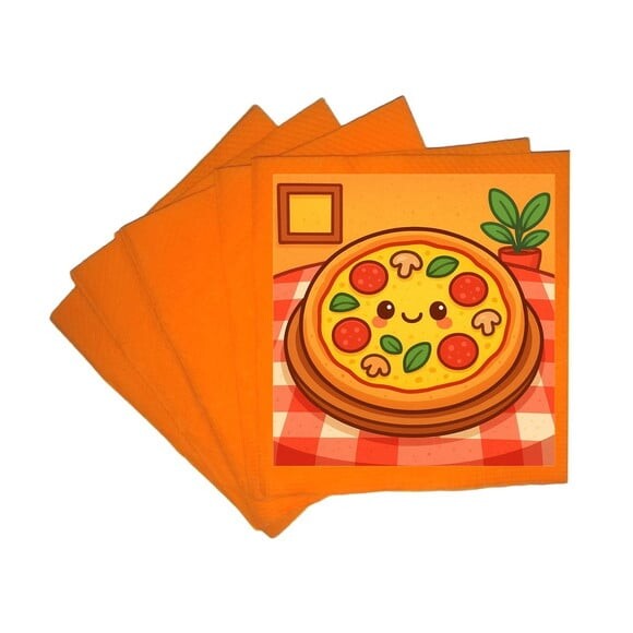 Guardanapo de Papel Personalizado Pizza Divertida