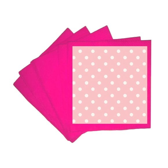 Guardanapo de Papel Personalizado Poá Rosa Bebê