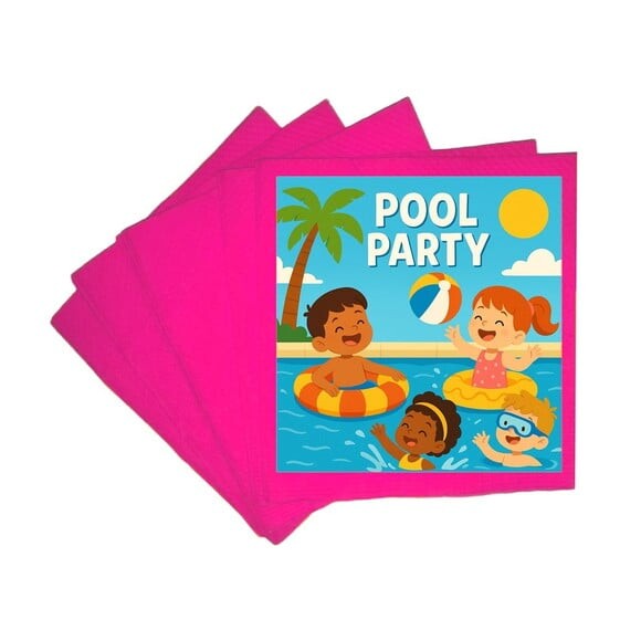 Guardanapo de Papel Personalizado Pool Party