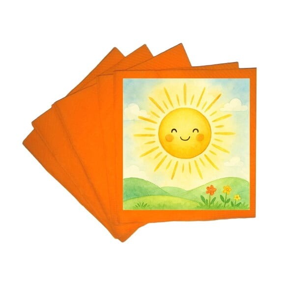 Guardanapo de Papel Personalizado Raio de Sol Aquarela