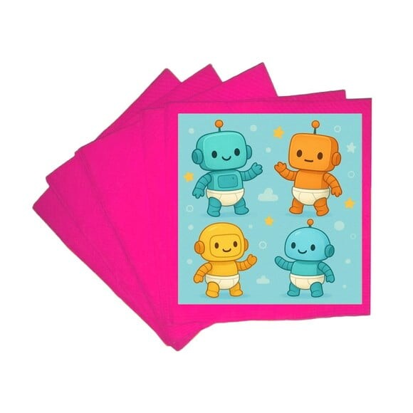 Guardanapo de Papel Personalizado Robôs Baby