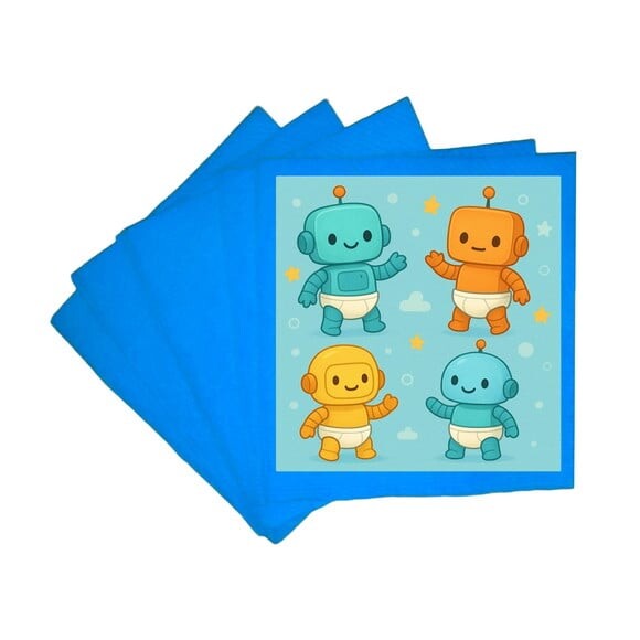 Guardanapo de Papel Personalizado Robôs Baby