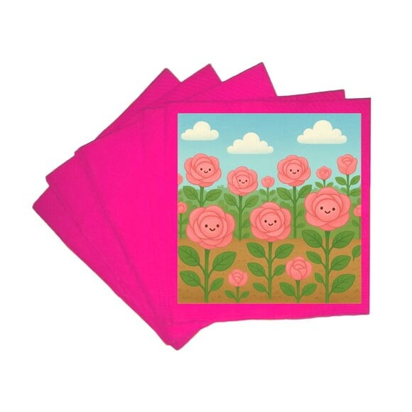 Guardanapo de Papel Personalizado Rosas Fofas