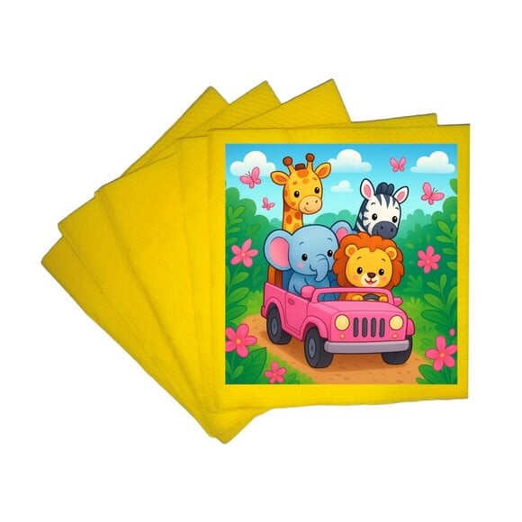 Guardanapo de Papel Personalizado Safari Rosa