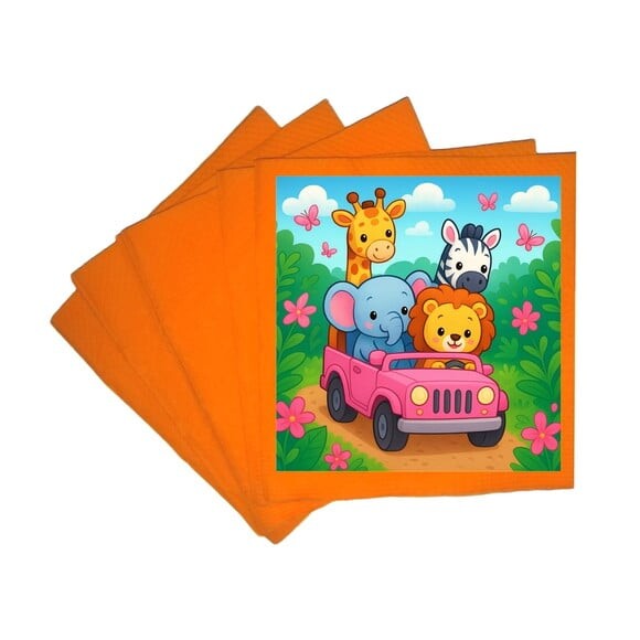Guardanapo de Papel Personalizado Safari Rosa