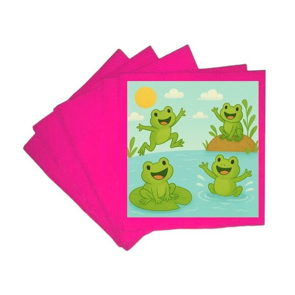 Guardanapo de Papel Personalizado Sapos Divertidos