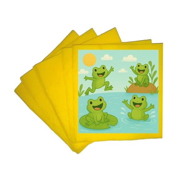 Guardanapo de Papel Personalizado Sapos Divertidos