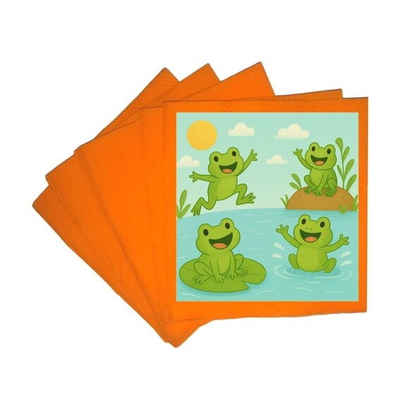 Guardanapo de Papel Personalizado Sapos Divertidos