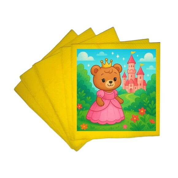 Guardanapo de Papel Personalizado Ursinha Princesa