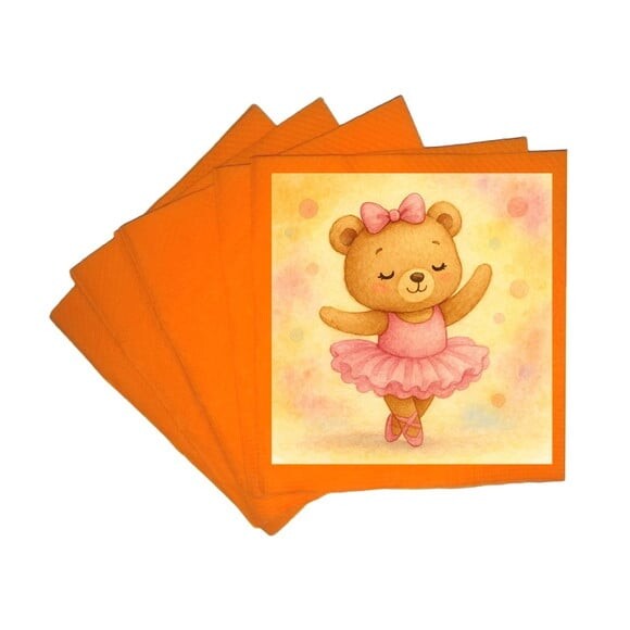 Guardanapo de Papel Personalizado Ursinha Bailarina