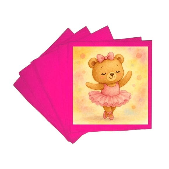 Guardanapo de Papel Personalizado Ursinha Bailarina