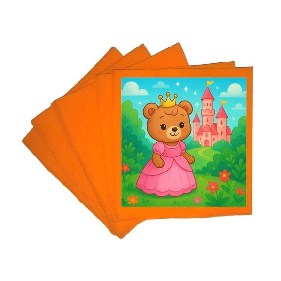 Guardanapo de Papel Personalizado Ursinha Princesa
