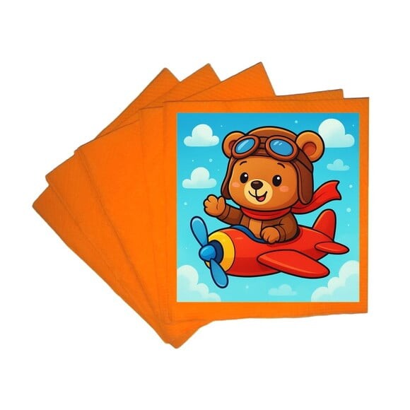 Guardanapo de Papel Personalizado Ursinho Aviador