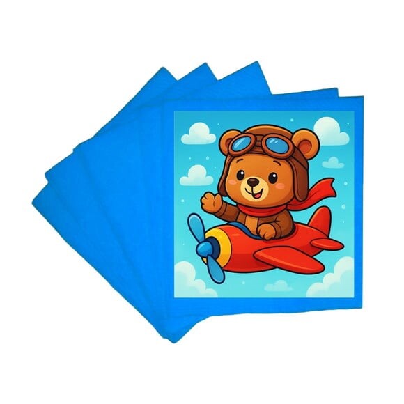 Guardanapo de Papel Personalizado Ursinho Aviador