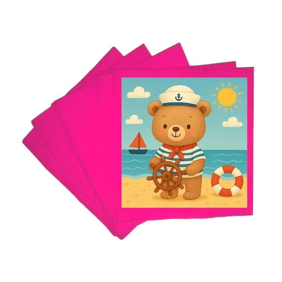 Guardanapo de Papel Personalizado Ursinho Marinheiro