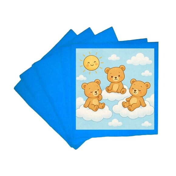 Guardanapo de Papel Personalizado Ursinhos na Nuvem