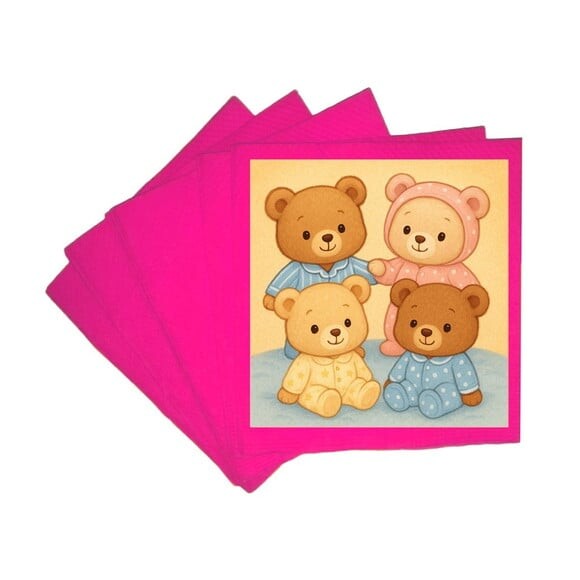 Guardanapo de Papel Personalizado Ursinhos de Pijama