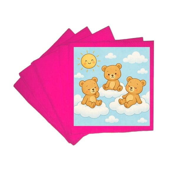 Guardanapo de Papel Personalizado Ursinhos na Nuvem