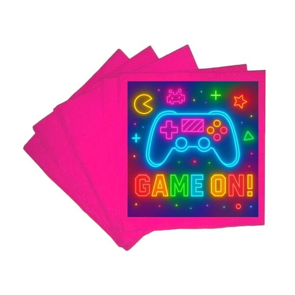 Guardanapo de Papel Personalizado Video Game Neon