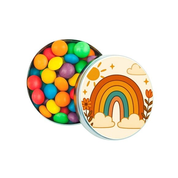 Latinha Metálica Personalizada Arco-íris Boho