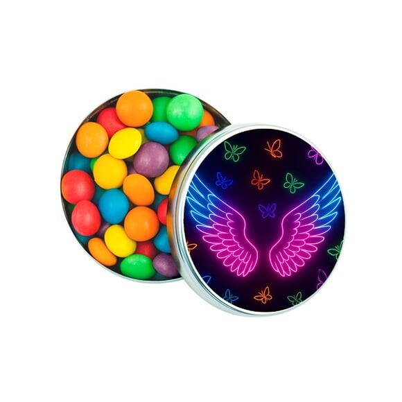 Latinha Metálica Personalizada Asas Neon