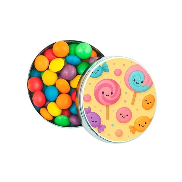 Latinha Metálica Personalizada Balas e Pirulitos