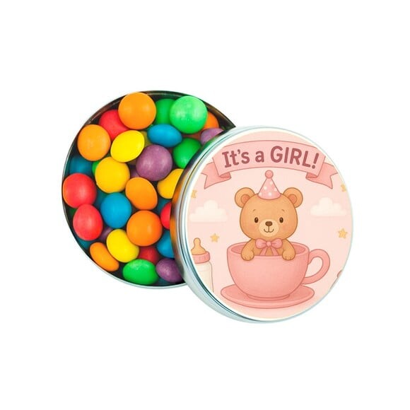 Latinha Metálica Personalizada Chá de Bebê Menina