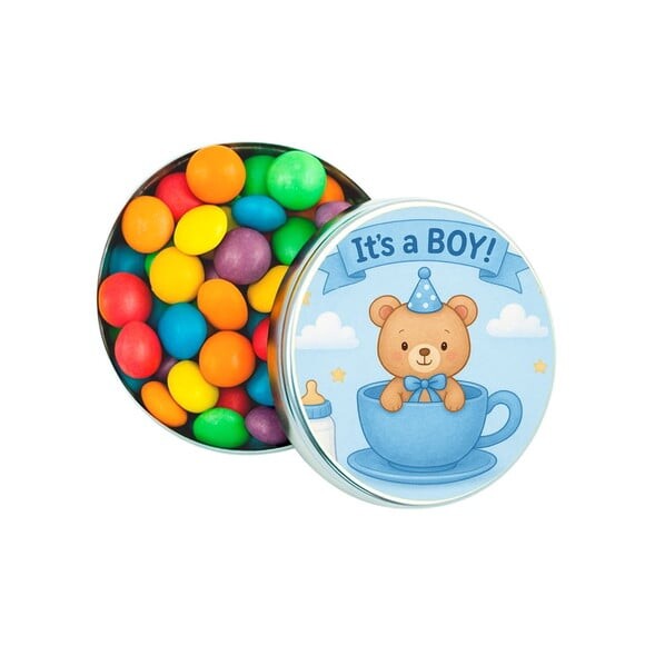 Latinha Metálica Personalizada Chá de Bebê Menino