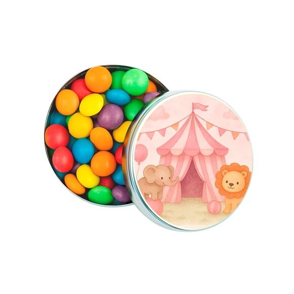Latinha Metálica Personalizada Circo Rosa Aquarela